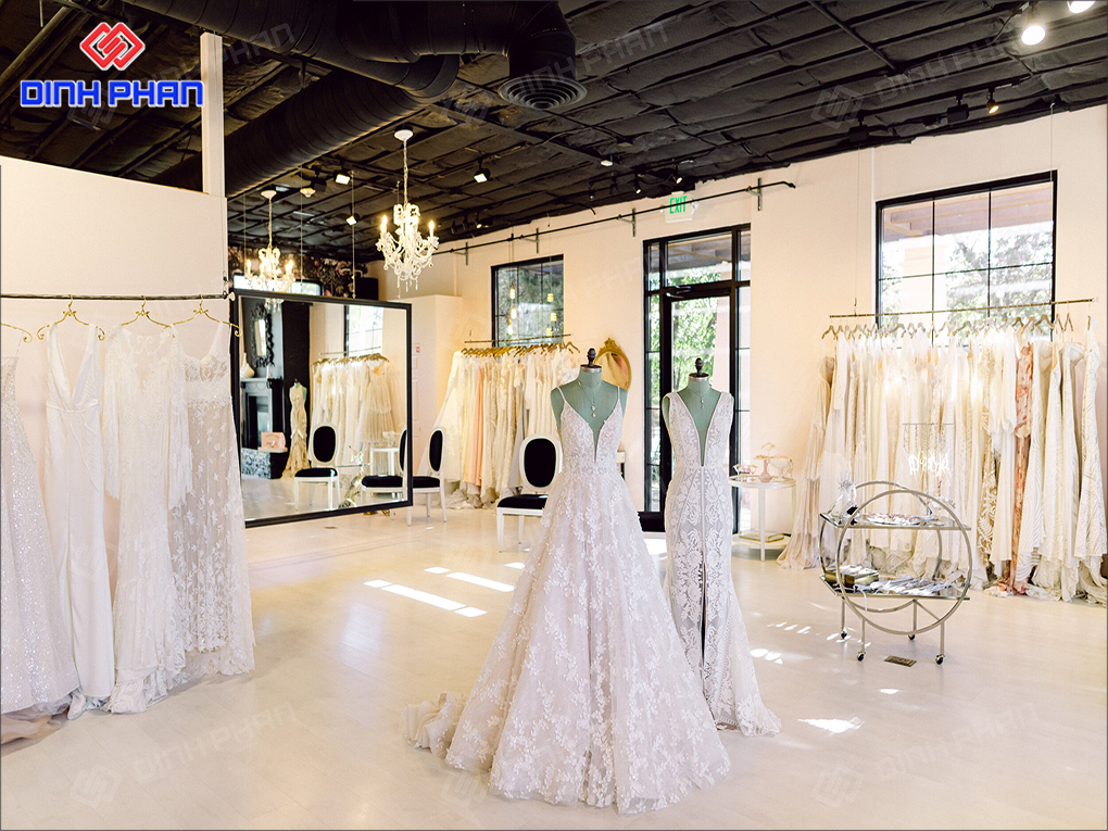 Thiết kế nội thất showroom áo cưới đẹp lộng lẫy