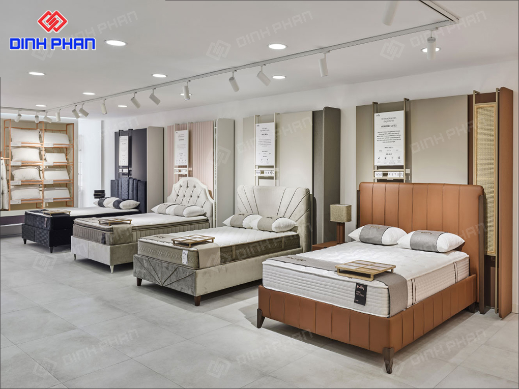 Showroom trưng bày chăn ga gối đệm đẹp chất lượng