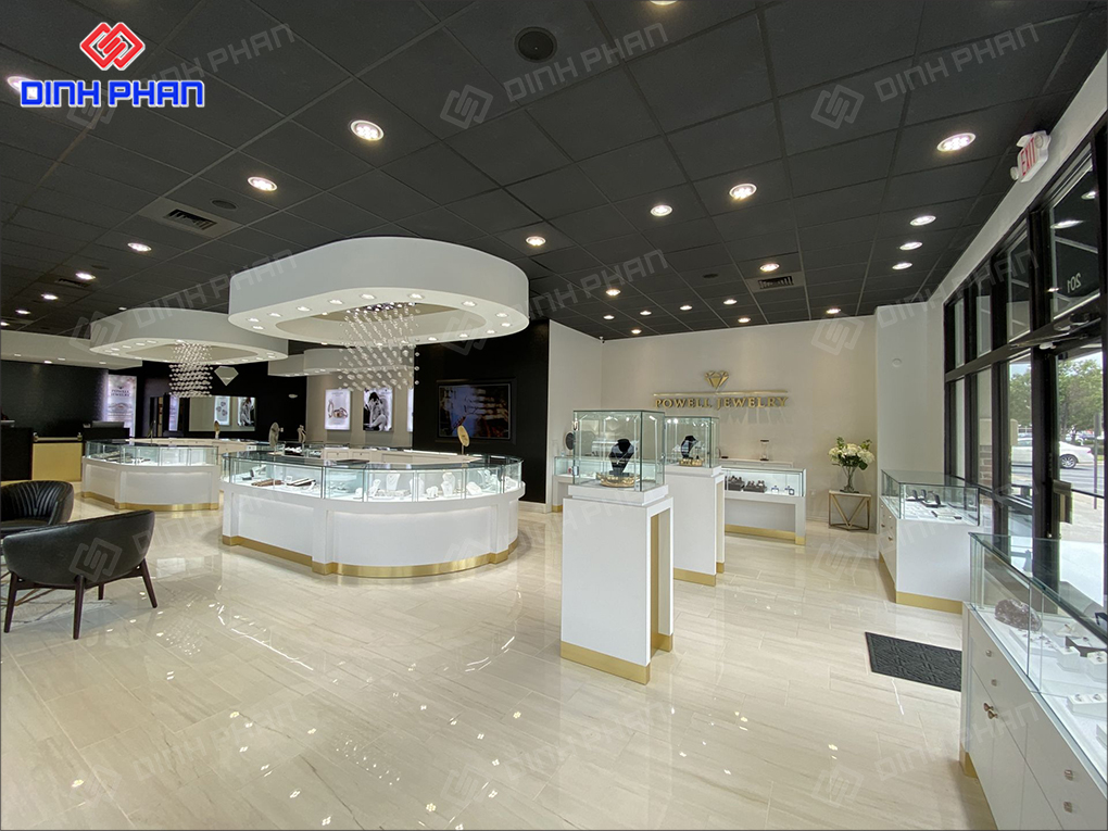 Showroom trưng bày vàng bạc đá quý