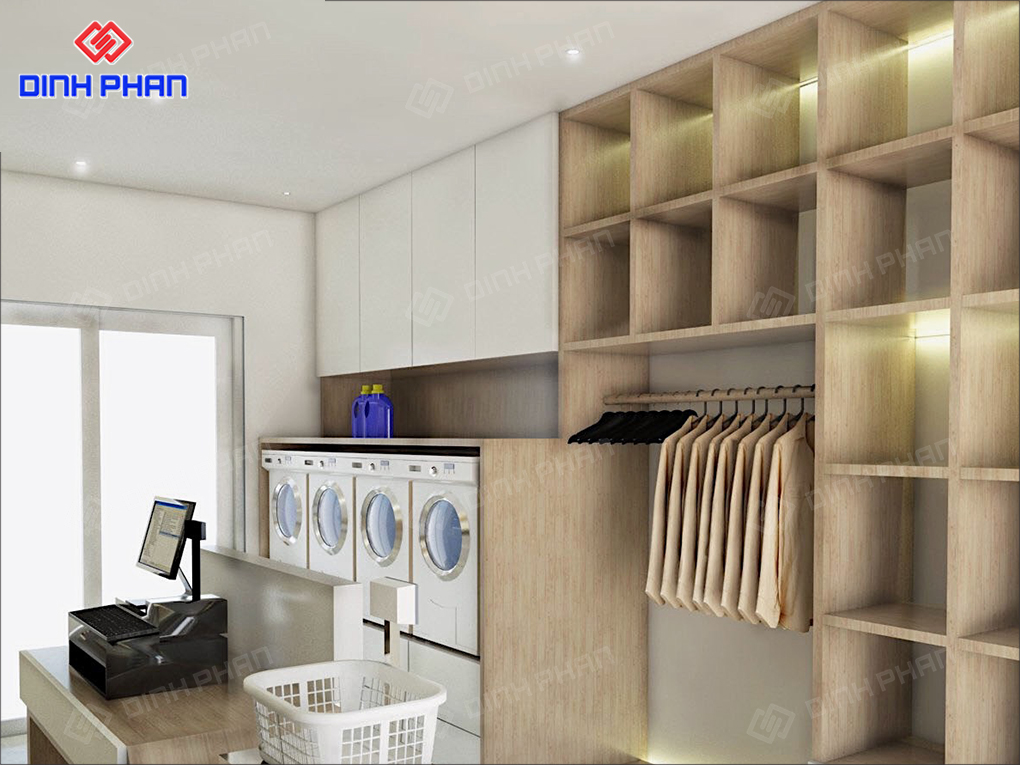 Không gian nội thất tiệm giặt ủi