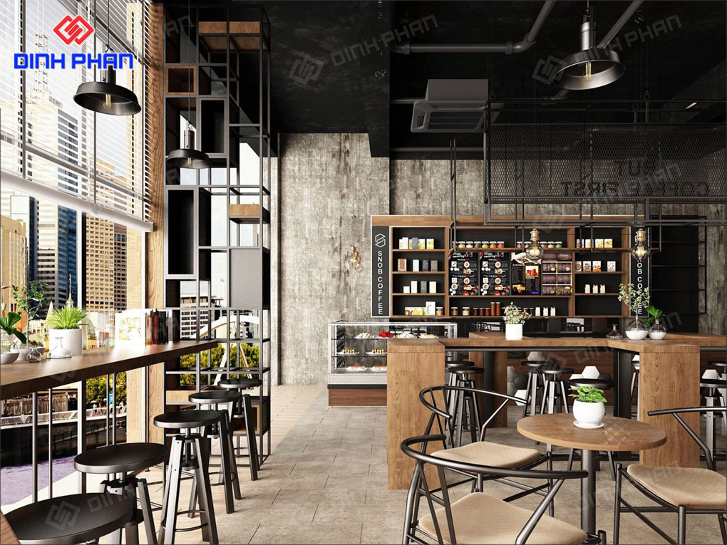 Thiết Kế Quán Cafe Industrial Phong Cách, Ấn Tượng