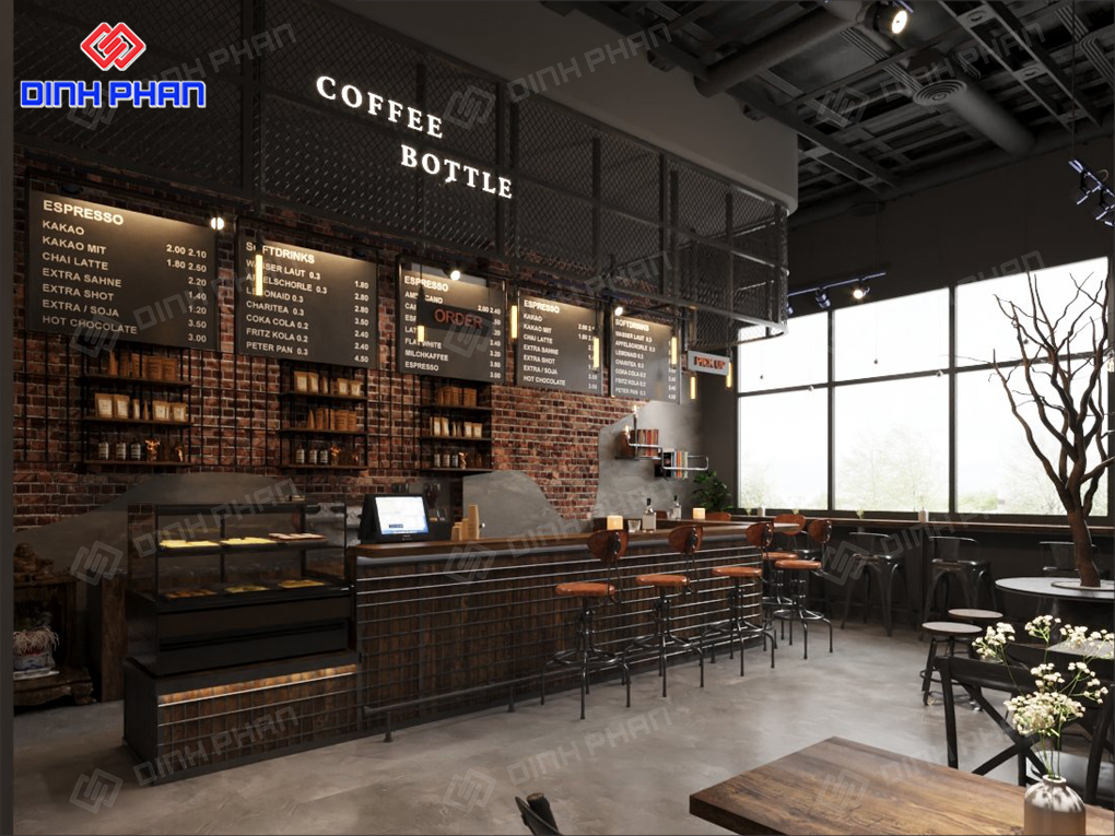 Thiết Kế Quán Cafe Industrial Phong Cách, Ấn Tượng