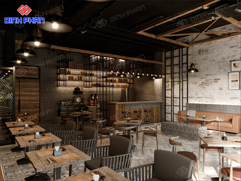 Thiết Kế Quán Cafe Industrial Phong Cách, Ấn Tượng