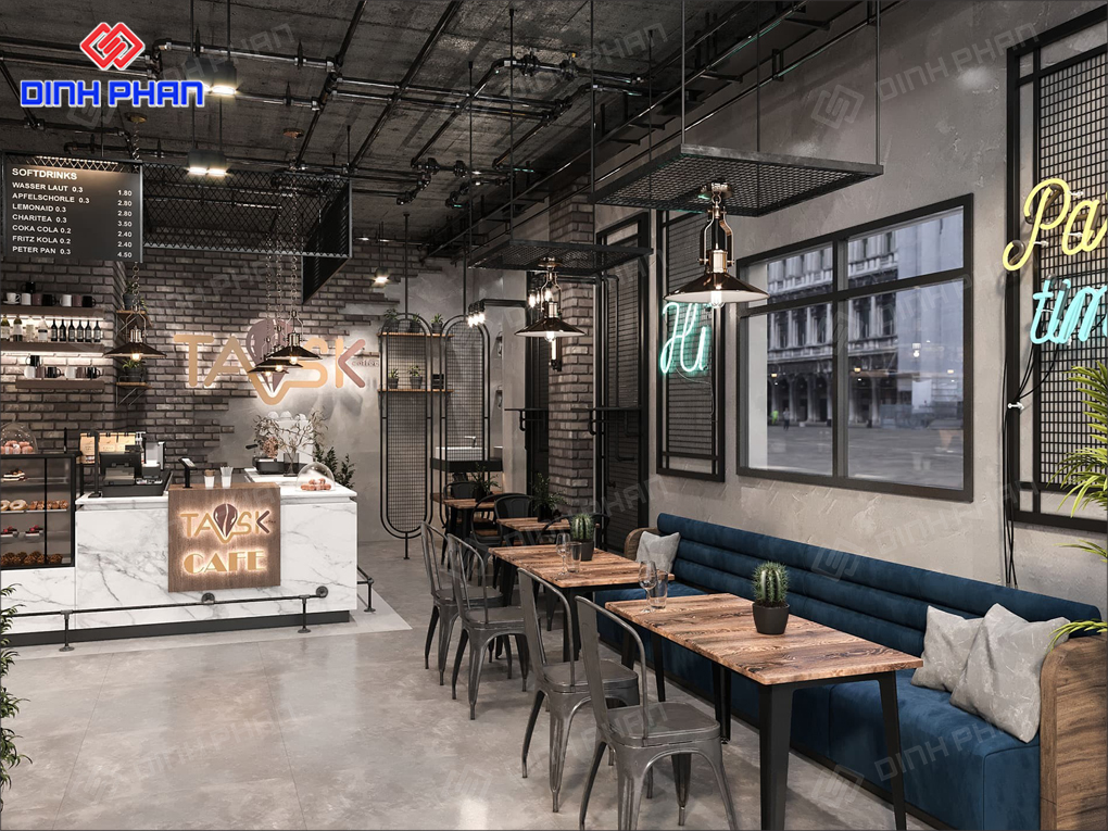 Thiết Kế Quán Cafe Industrial Phong Cách, Ấn Tượng