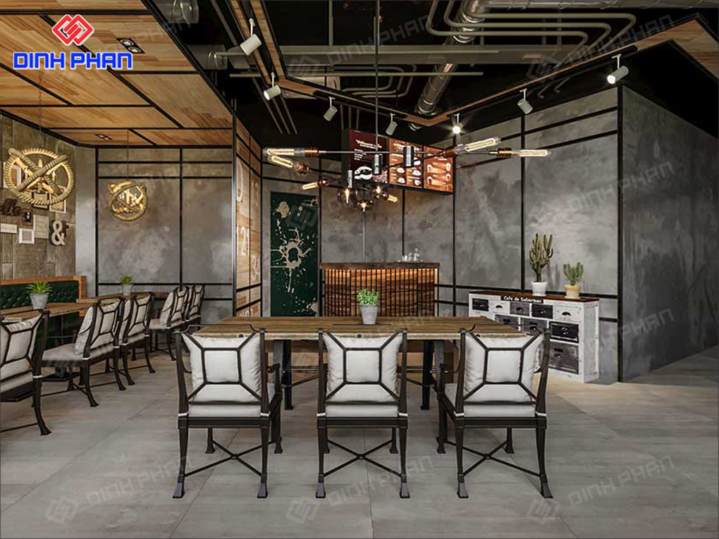 Thiết Kế Quán Cafe Industrial Phong Cách, Ấn Tượng