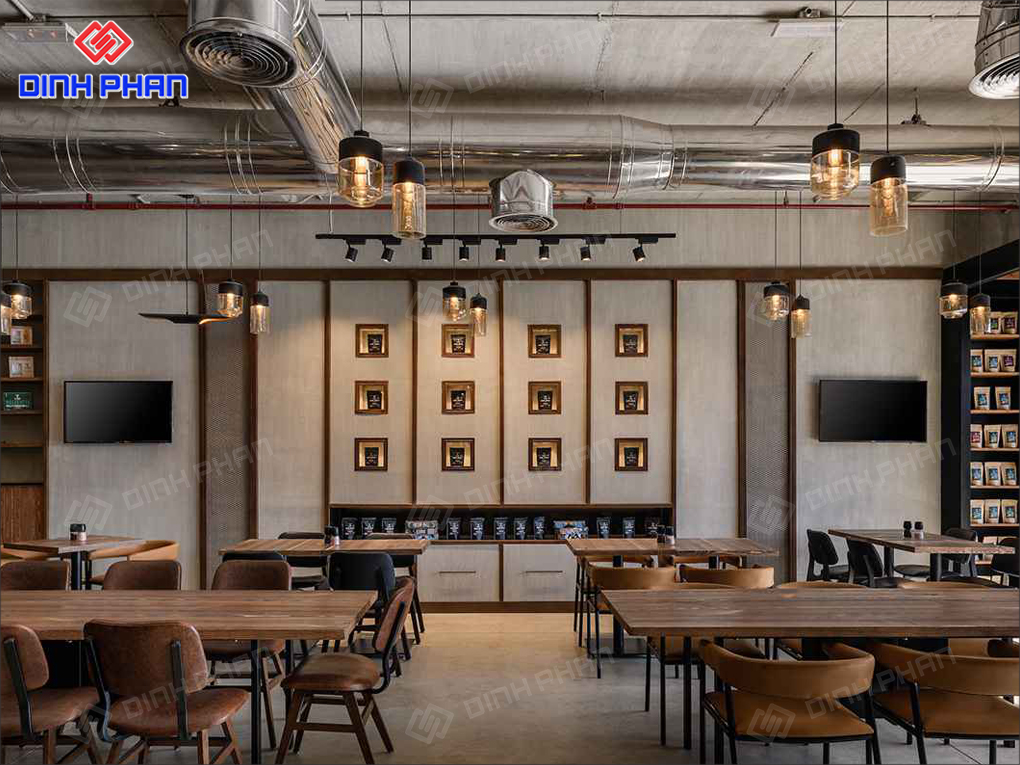 Thiết Kế Quán Cafe Industrial Phong Cách, Ấn Tượng